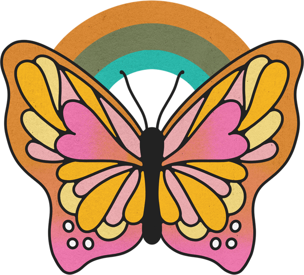 70s Lined Butterfly